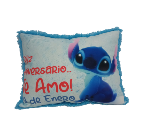 Cojín "Feliz Aniversario - Te Amo" Azul